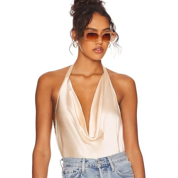 NWT Cami NYC 100% silk halter top in “shell” -XS corset bustier - Picture 1 of 6